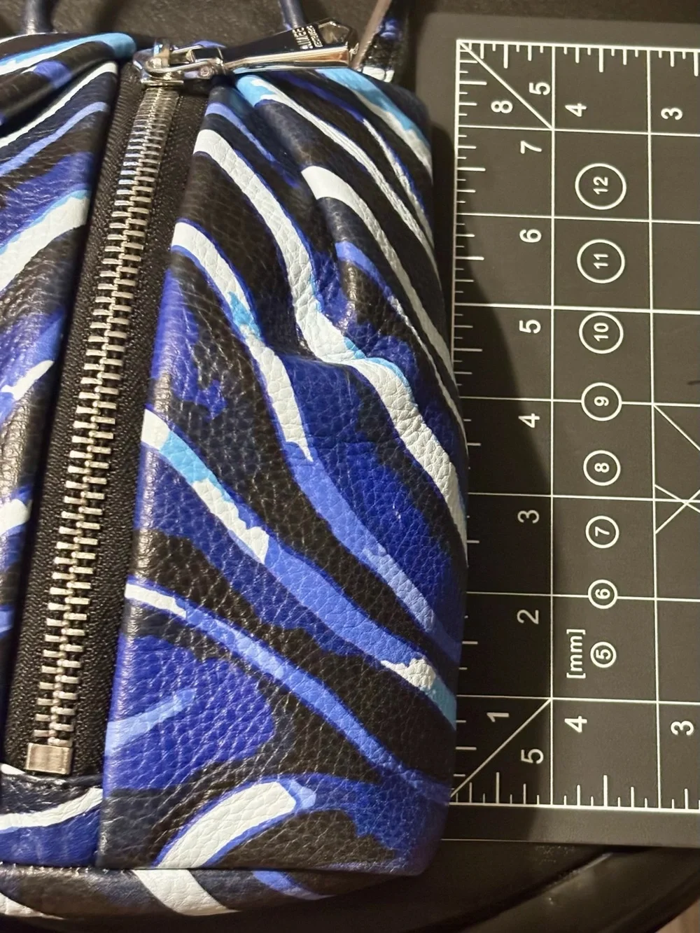 Aimee Kestenberg Blue and Black Zebra Print Leather CrossbodyTamitha